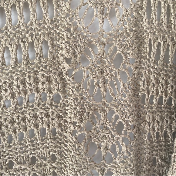 Tan Crochet Shawl Cardigan - Picture 4 of 5